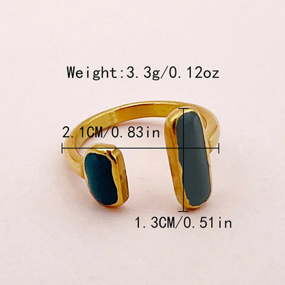 Wholesale Jewelry Simple Style Roman Style Commute Square Heart Shape Rectangle 304 Stainless Steel Zircon 14K Gold Plated Enamel Inlay Rings