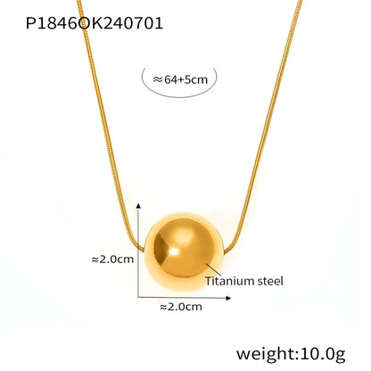 Wholesale Jewelry Simple Style Round 304 Stainless Steel 18K Gold Plated Plating Pendant Necklace