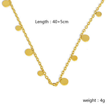 Wholesale Jewelry Simple Style Round 304 Stainless Steel Gold Plated Necklace