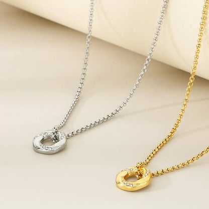 Wholesale Jewelry Simple Style Round 304 Stainless Steel Pendant Necklace