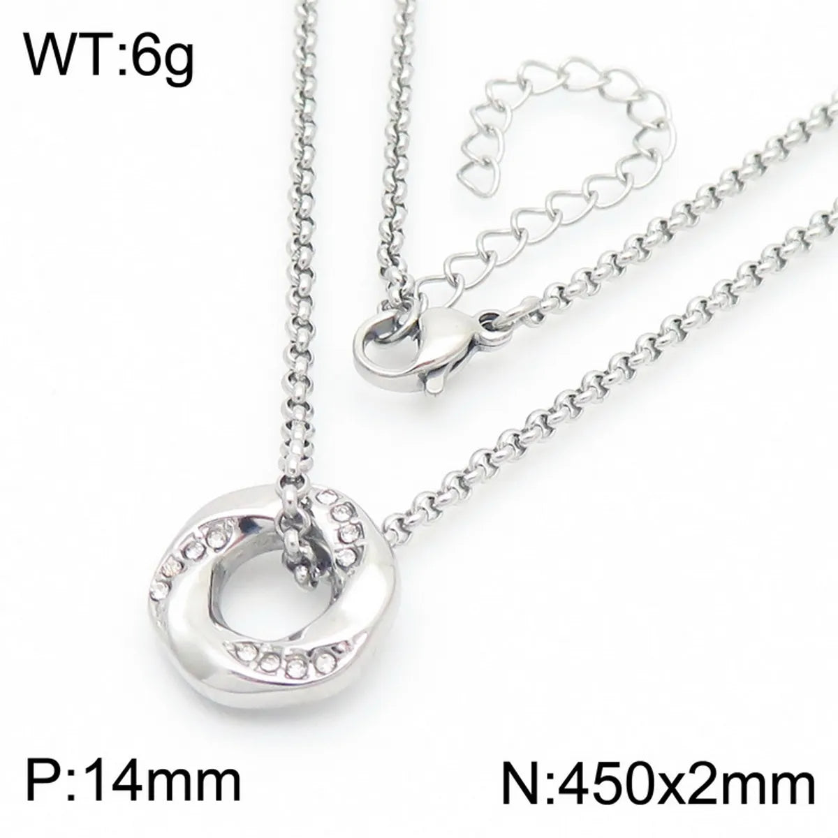 Wholesale Jewelry Simple Style Round 304 Stainless Steel Pendant Necklace