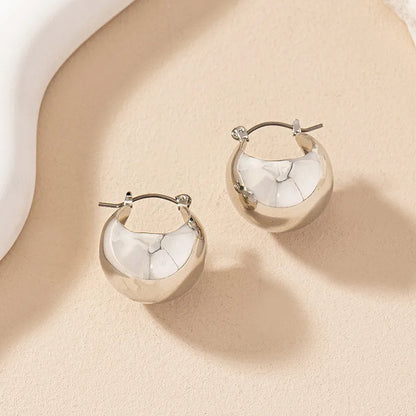 Wholesale Jewelry Simple Style Round Alloy Gold Plated Plating Ear Studs