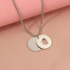 Wholesale Jewelry Simple Style Round Heart Shape Titanium Steel Plating Pendant Necklace