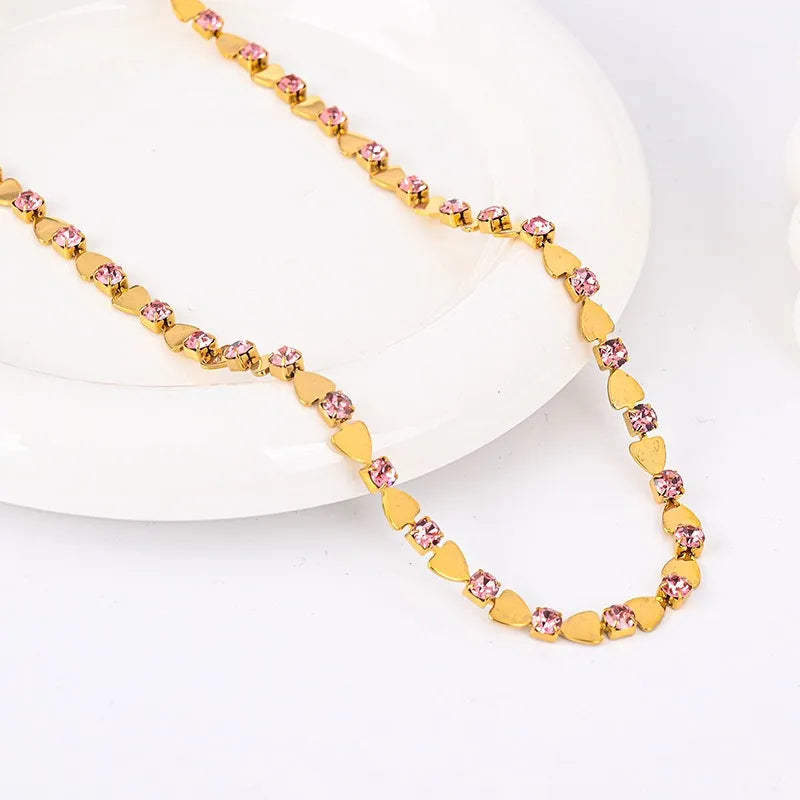 Wholesale Jewelry Simple Style Round Iron Artificial Pearls Polishing Plating Inlay Choker