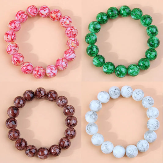 Wholesale Jewelry Simple Style Round Resin Beaded Bracelets