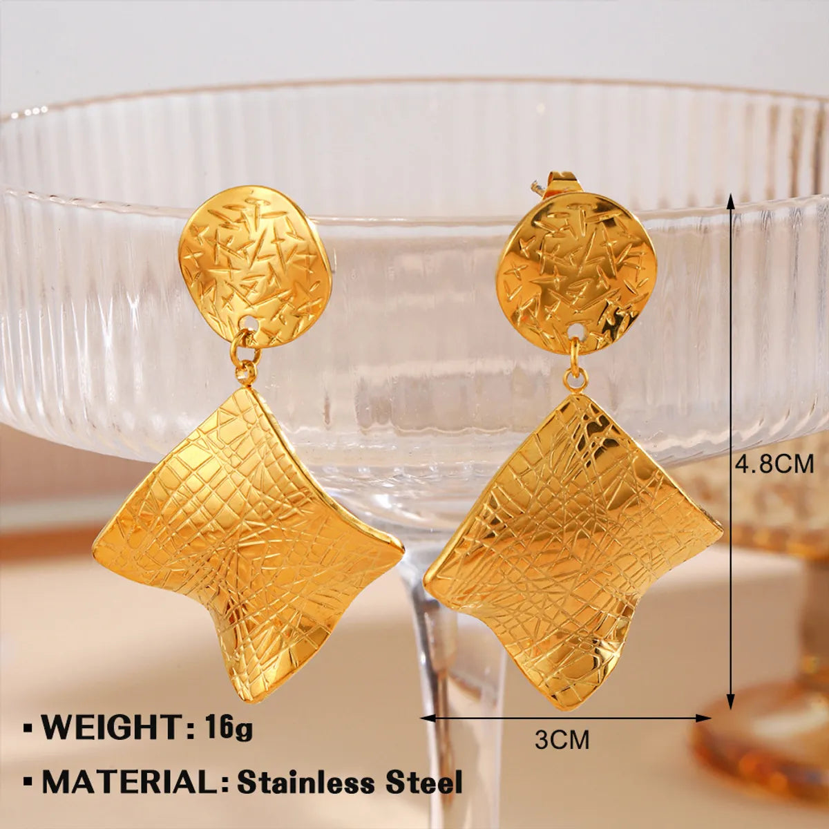 Wholesale Jewelry Simple Style Round Rhombus Titanium Steel Jewelry Set