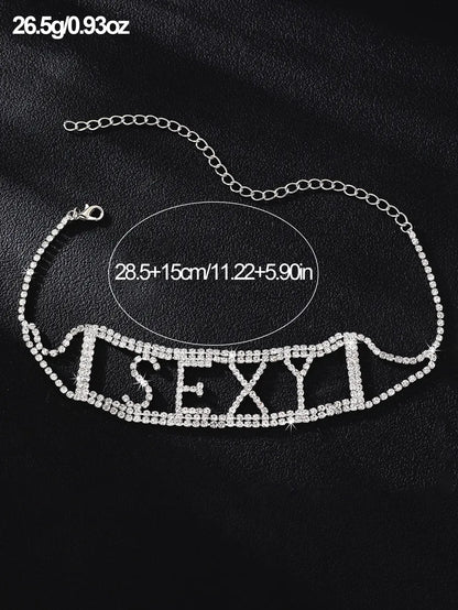 Wholesale Jewelry Simple Style Shiny Letter Solid Color Rhinestone Rhinestones Inlay Necklace