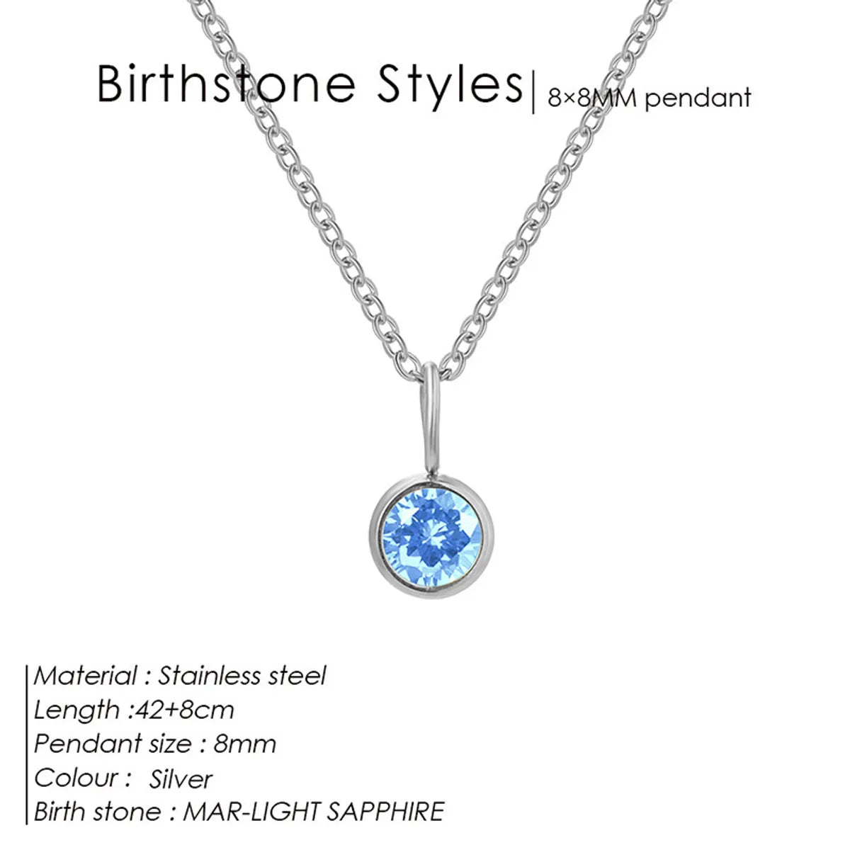 Wholesale Jewelry Simple Style Shiny Round 304 Stainless Steel Rhinestones Inlay Pendant Necklace