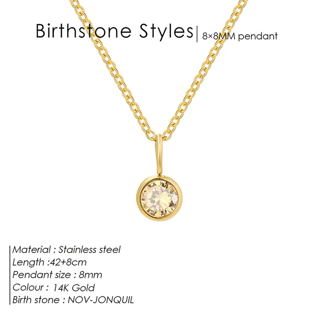 Wholesale Jewelry Simple Style Shiny Round 304 Stainless Steel Rhinestones Inlay Pendant Necklace