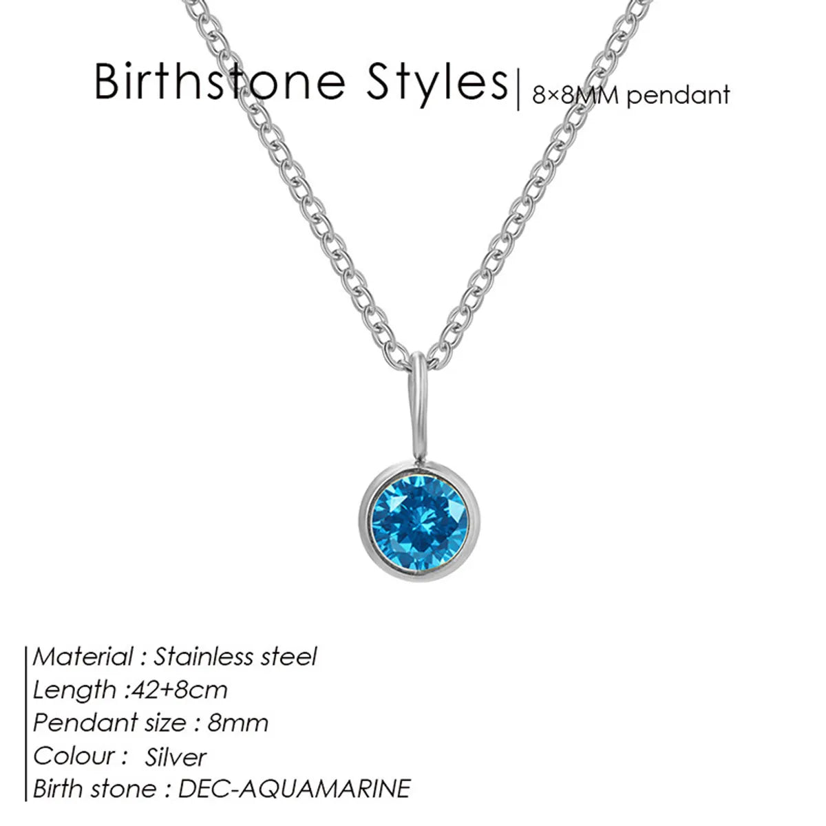 Wholesale Jewelry Simple Style Shiny Round 304 Stainless Steel Rhinestones Inlay Pendant Necklace