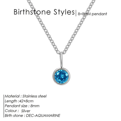 Wholesale Jewelry Simple Style Shiny Round 304 Stainless Steel Rhinestones Inlay Pendant Necklace