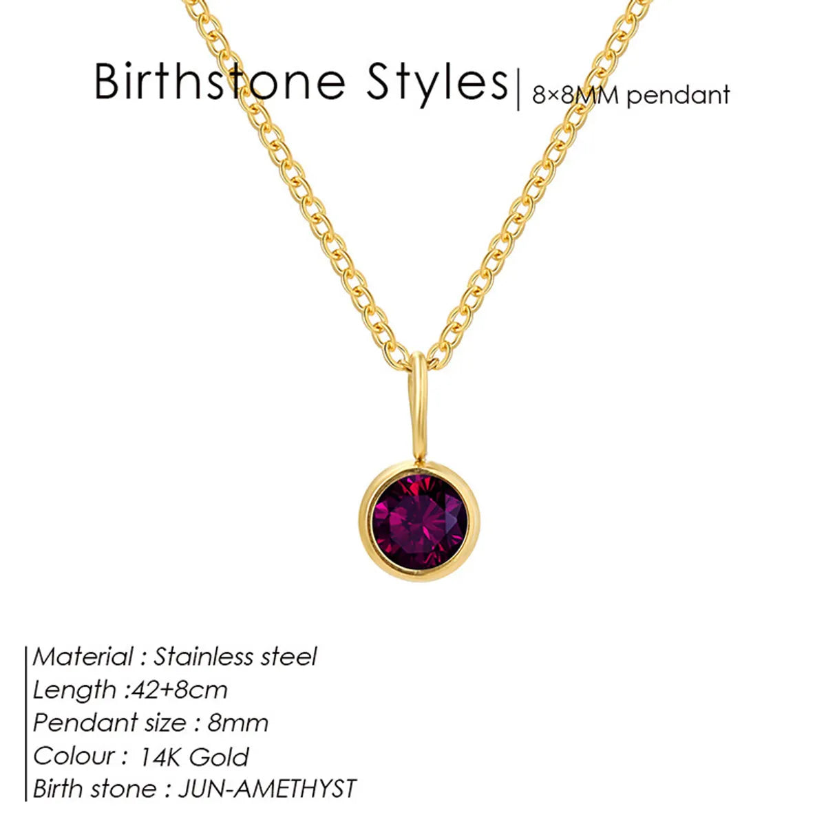 Wholesale Jewelry Simple Style Shiny Round 304 Stainless Steel Rhinestones Inlay Pendant Necklace