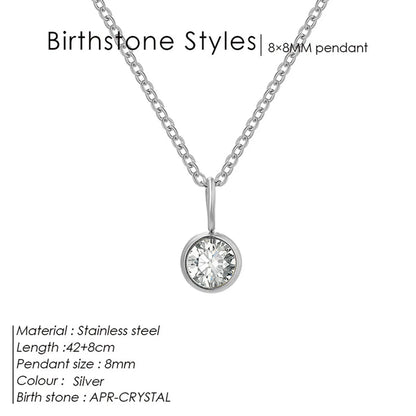 Wholesale Jewelry Simple Style Shiny Round 304 Stainless Steel Rhinestones Inlay Pendant Necklace