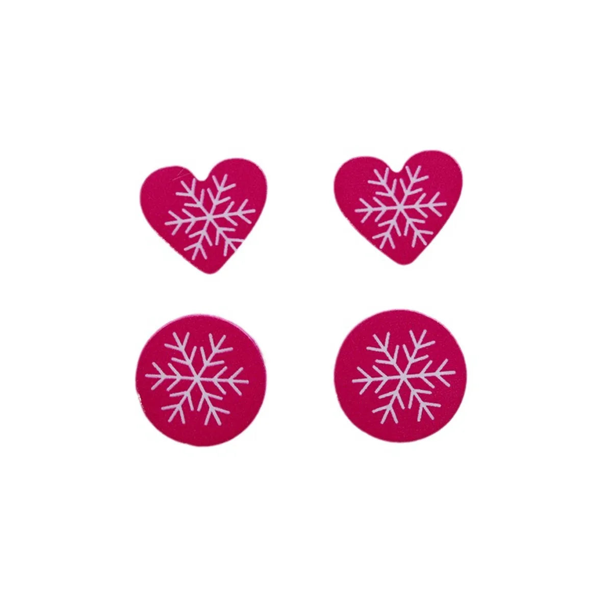 Wholesale Jewelry Simple Style Snowflake Arylic Printing Ear Studs