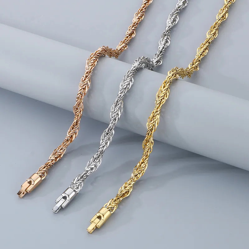 Wholesale Jewelry Simple Style Solid Color 304 Stainless Steel 18K Gold Plated Necklace