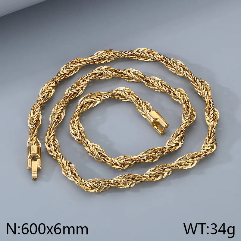 Wholesale Jewelry Simple Style Solid Color 304 Stainless Steel 18K Gold Plated Necklace