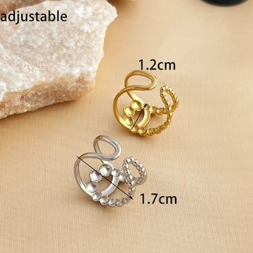 Wholesale Jewelry Simple Style Solid Color 304 Stainless Steel 18K Gold Plated Open Rings