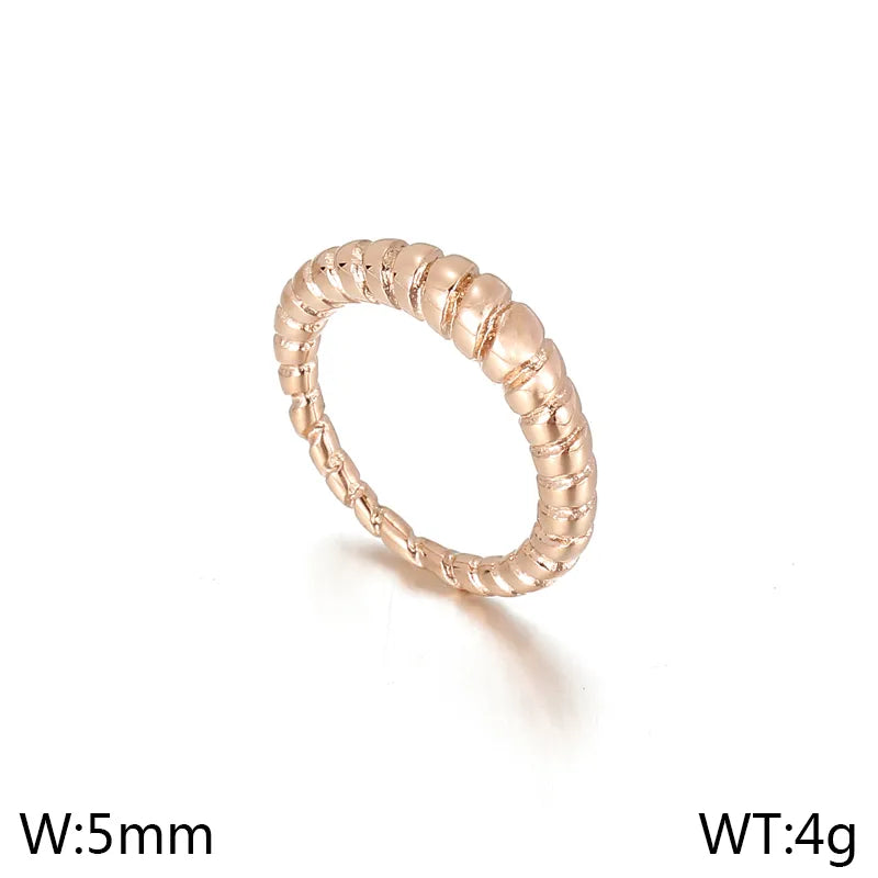 Wholesale Jewelry Simple Style Solid Color 304 Stainless Steel 18K Gold Plated Plating Rings