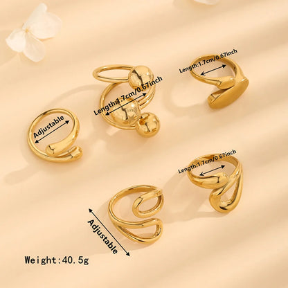 Wholesale Jewelry Simple Style Solid Color 304 Stainless Steel 18K Gold Plated Plating Rings