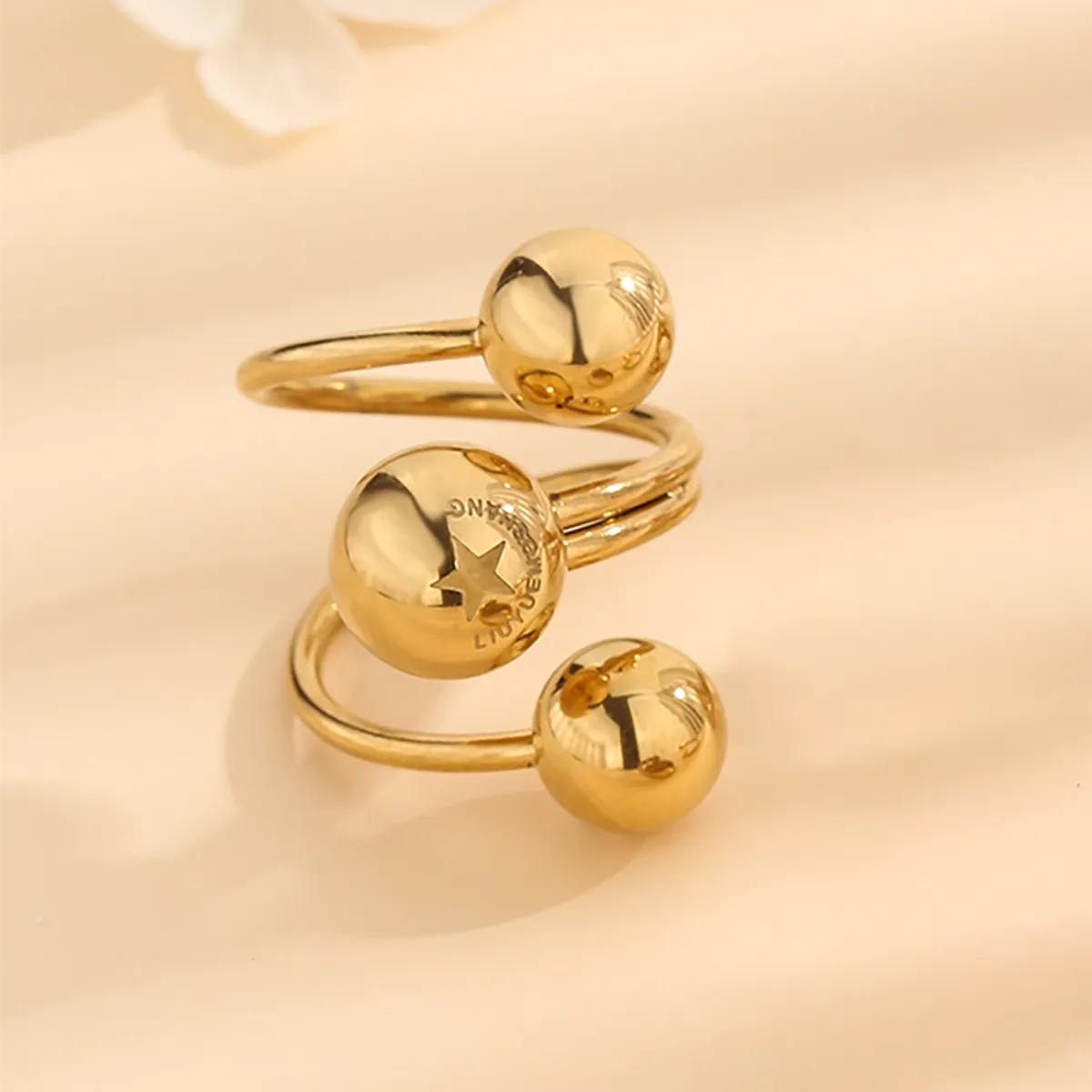 Wholesale Jewelry Simple Style Solid Color 304 Stainless Steel 18K Gold Plated Plating Rings