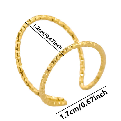 Wholesale Jewelry Simple Style Solid Color 304 Stainless Steel 18K Gold Plated Polishing Open Rings