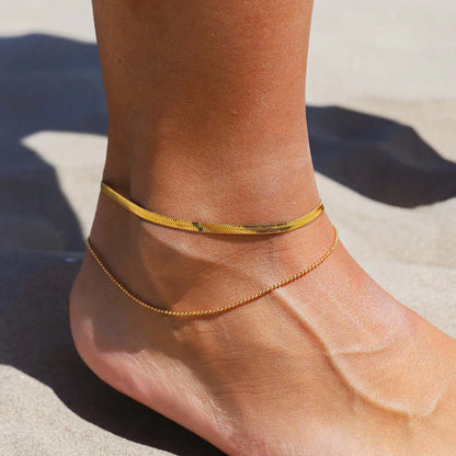 Wholesale Jewelry Simple Style Solid Color 304 Stainless Steel Anklet