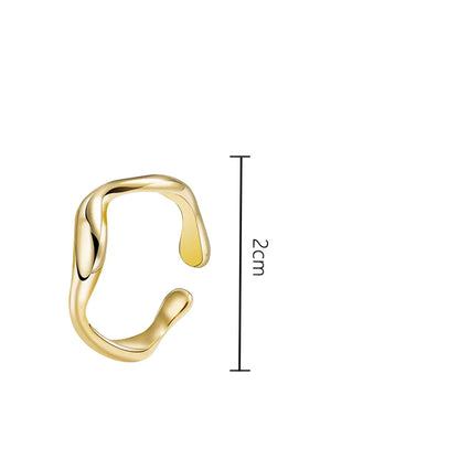 Wholesale Jewelry Simple Style Solid Color 304 Stainless Steel Asymmetrical Open Rings