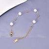 Wholesale Jewelry Simple Style Solid Color 304 Stainless Steel Imitation Pearl Titanium Steel 18K Gold Plated Plating Bracelets Anklet