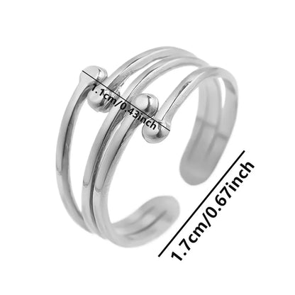 Wholesale Jewelry Simple Style Solid Color 304 Stainless Steel Polishing Open Rings