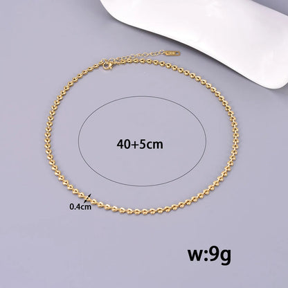 Wholesale Jewelry Simple Style Solid Color 304 Stainless Steel Titanium Steel 18K Gold Plated Bracelets Necklace