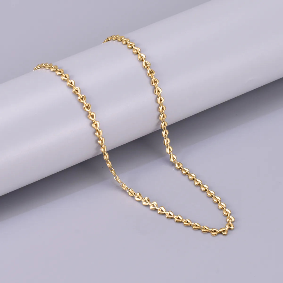 Wholesale Jewelry Simple Style Solid Color 304 Stainless Steel Titanium Steel 18K Gold Plated Bracelets Necklace