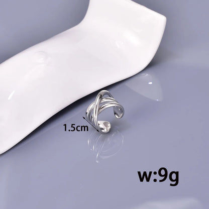 Wholesale Jewelry Simple Style Solid Color 304 Stainless Steel Titanium Steel 18K Gold Plated Plating Rings