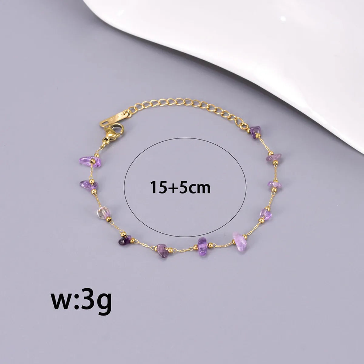 Wholesale Jewelry Simple Style Solid Color 304 Stainless Steel Titanium Steel Artificial Crystal Plating Inlay Bracelets Anklet