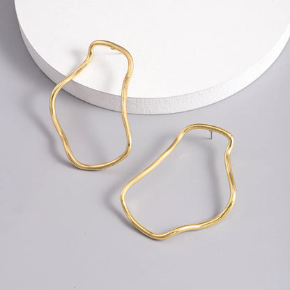 Wholesale Jewelry Simple Style Solid Color Alloy Gold Plated Silver Plated Asymmetrical Earrings