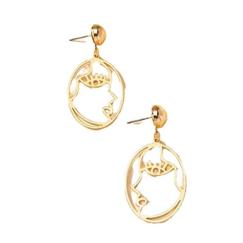 Wholesale Jewelry Simple Style Solid Color Alloy Hollow Out Drop Earrings