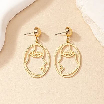 Wholesale Jewelry Simple Style Solid Color Alloy Hollow Out Drop Earrings