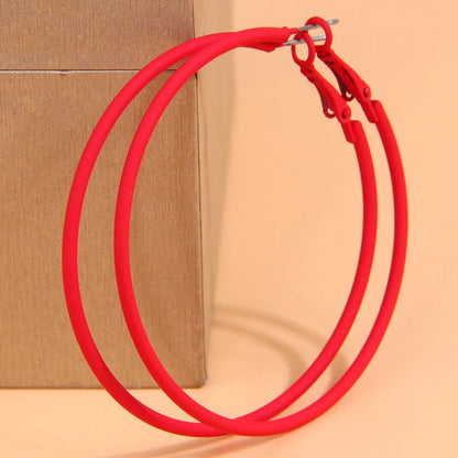 Wholesale Jewelry Simple Style Solid Color Alloy Hoop Earrings