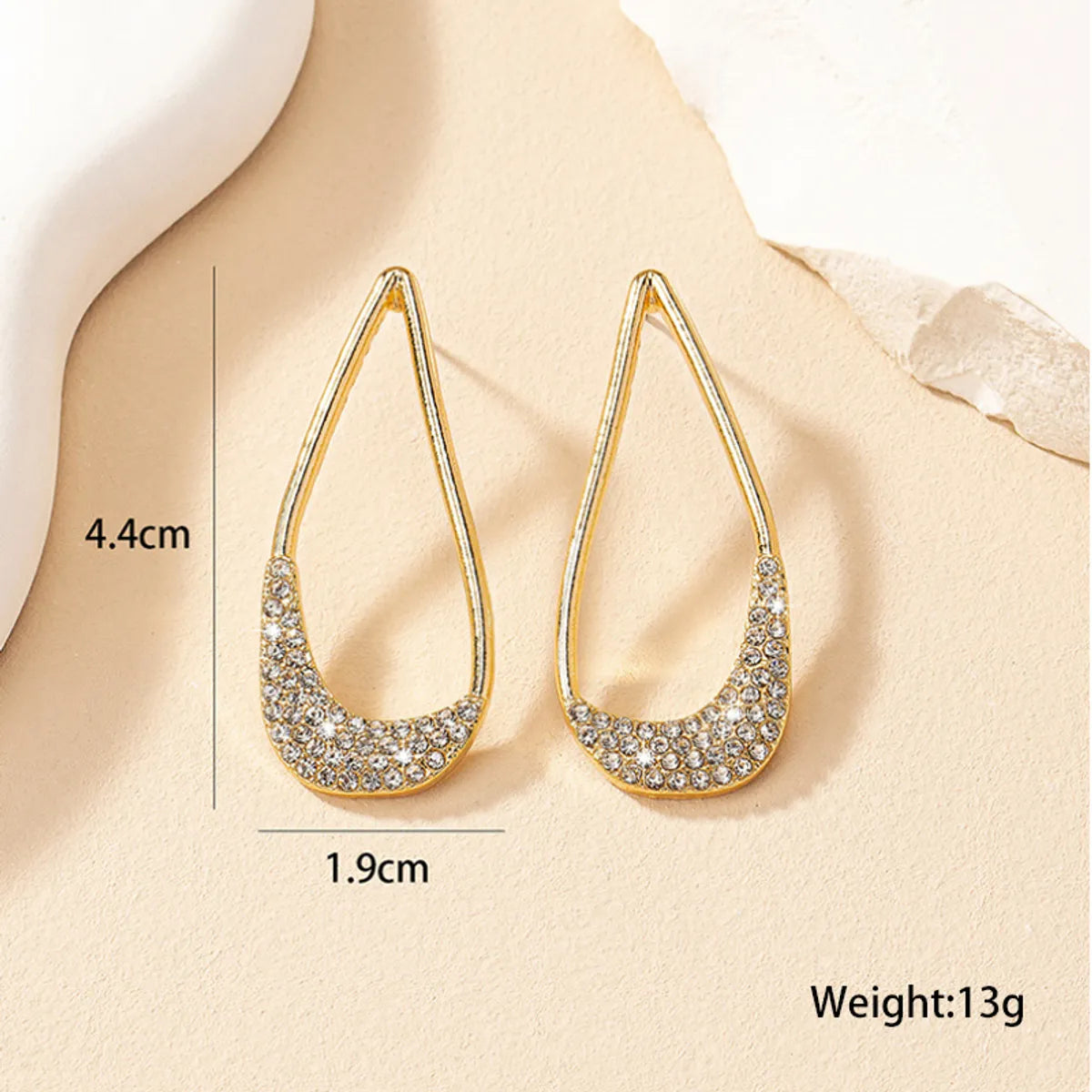 1 Pair Simple Style Solid Color Inlay Alloy Zircon Ear Studs