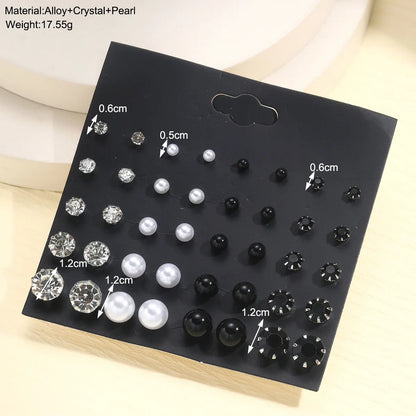 Wholesale Jewelry Simple Style Solid Color Alloy Zircon Inlay Ear Studs