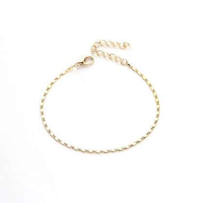 Wholesale Jewelry Simple Style Solid Color Iron Copper Anklet