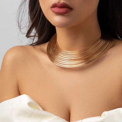 Wholesale Jewelry Simple Style Solid Color Iron Gold Plated Plating Choker