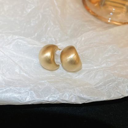 1 Pair Simple Style Solid Color Plating Metal Ear Studs