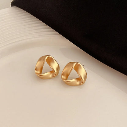 1 Pair Simple Style Solid Color Plating Metal Ear Studs