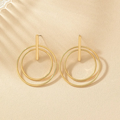 Wholesale Jewelry Simple Style Solid Color Metal Hollow Out Drop Earrings