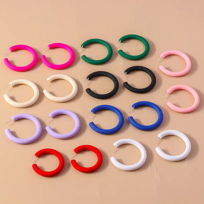 Wholesale Jewelry Simple Style Solid Color Plastic Ear Studs