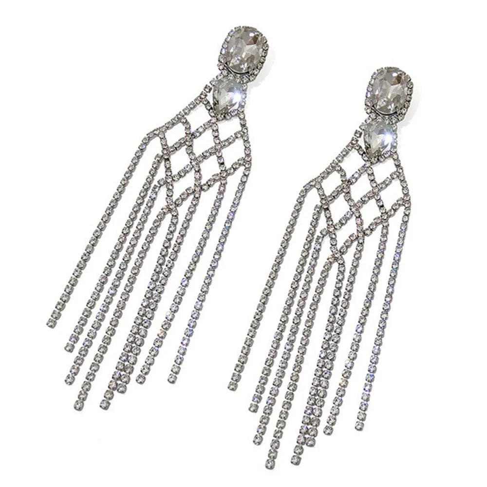 Wholesale Jewelry Simple Style Solid Color Rhinestone Zircon Inlay Drop Earrings