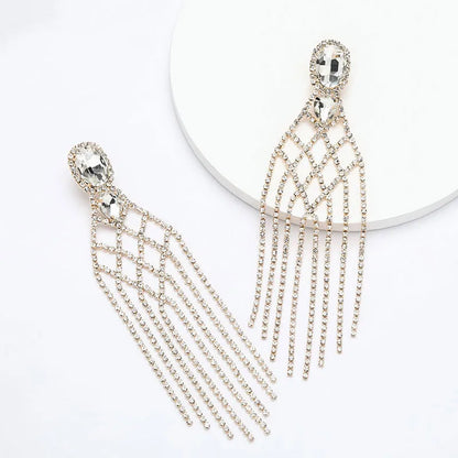 Wholesale Jewelry Simple Style Solid Color Rhinestone Zircon Inlay Drop Earrings