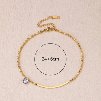 Wholesale Jewelry Simple Style Solid Color Titanium Steel Anklet