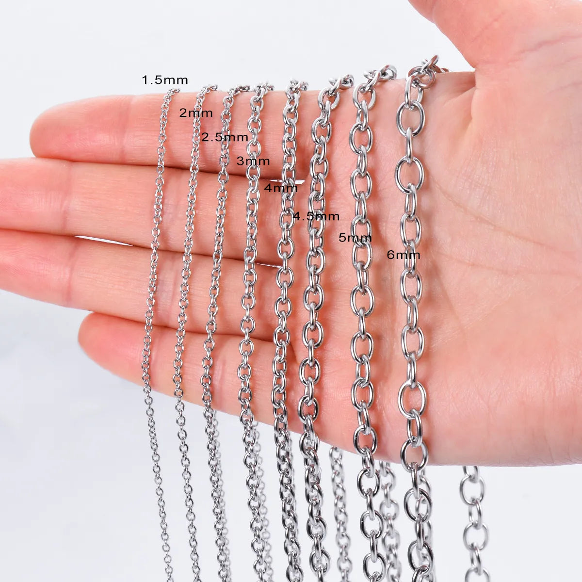 Wholesale Jewelry Simple Style Solid Color Titanium Steel Chain Necklace