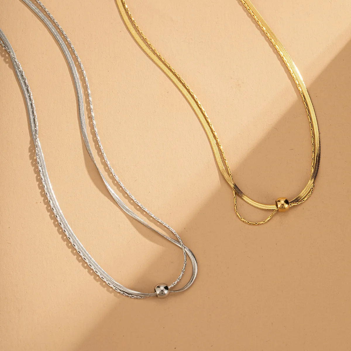 Wholesale Jewelry Simple Style Solid Color Titanium Steel Necklace